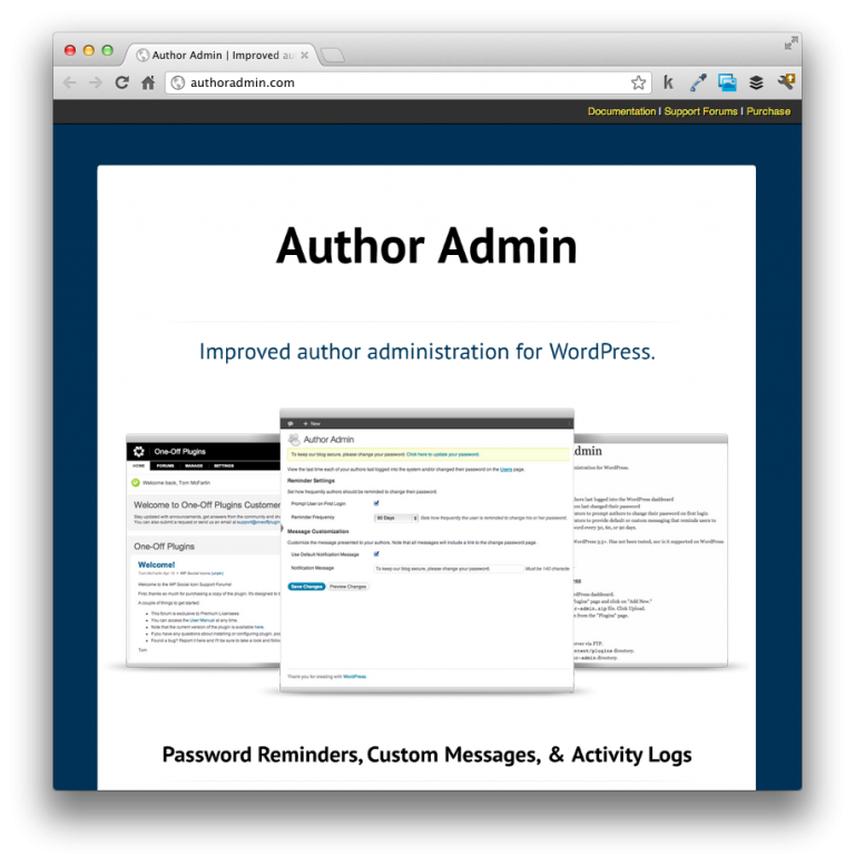 Author Admin Homepage