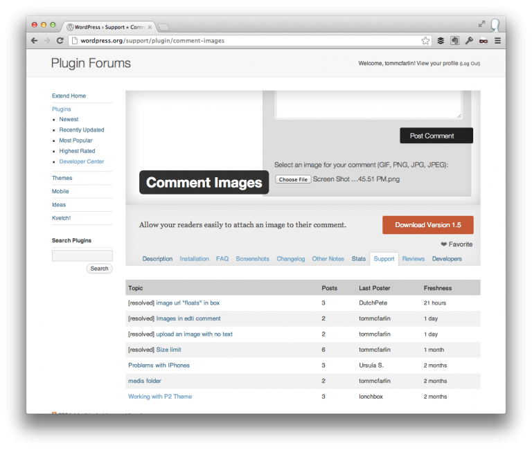 WordPress Plugin Support Forum