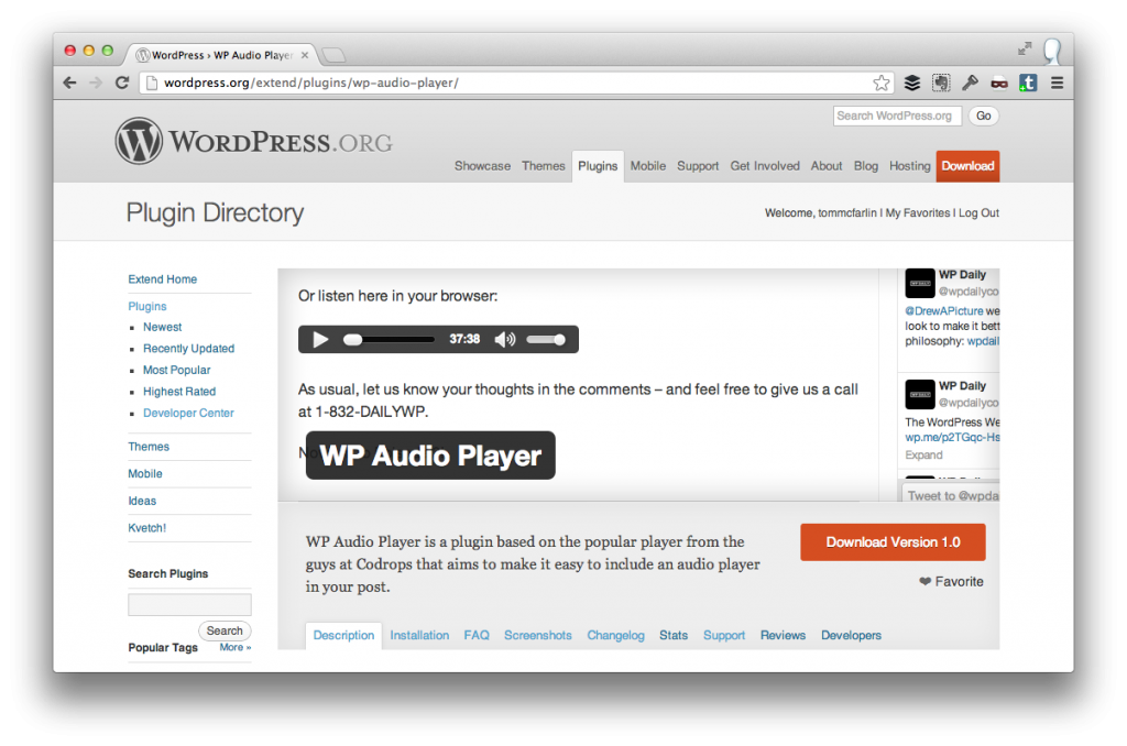 WordPress Audio Player Plugin