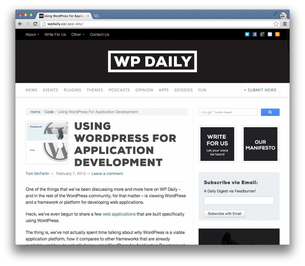 Using WordPress For Application Development