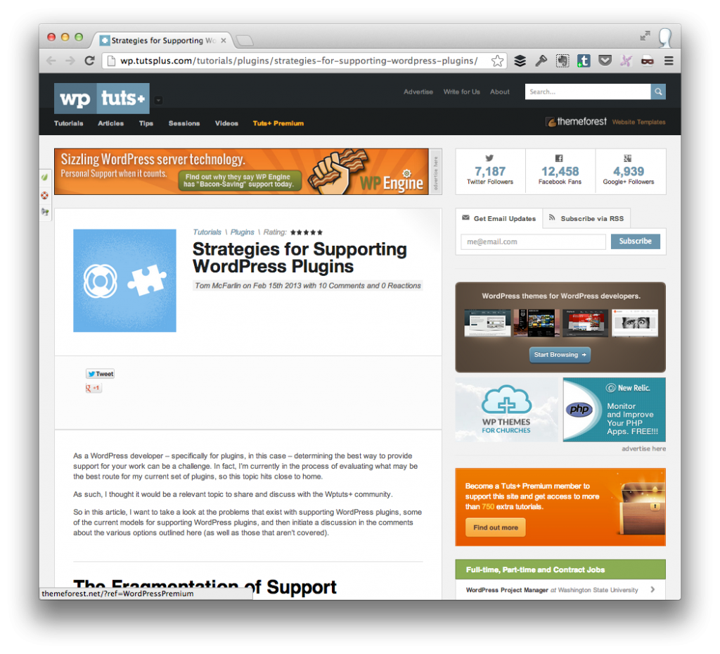 Supporting WordPress Plugins