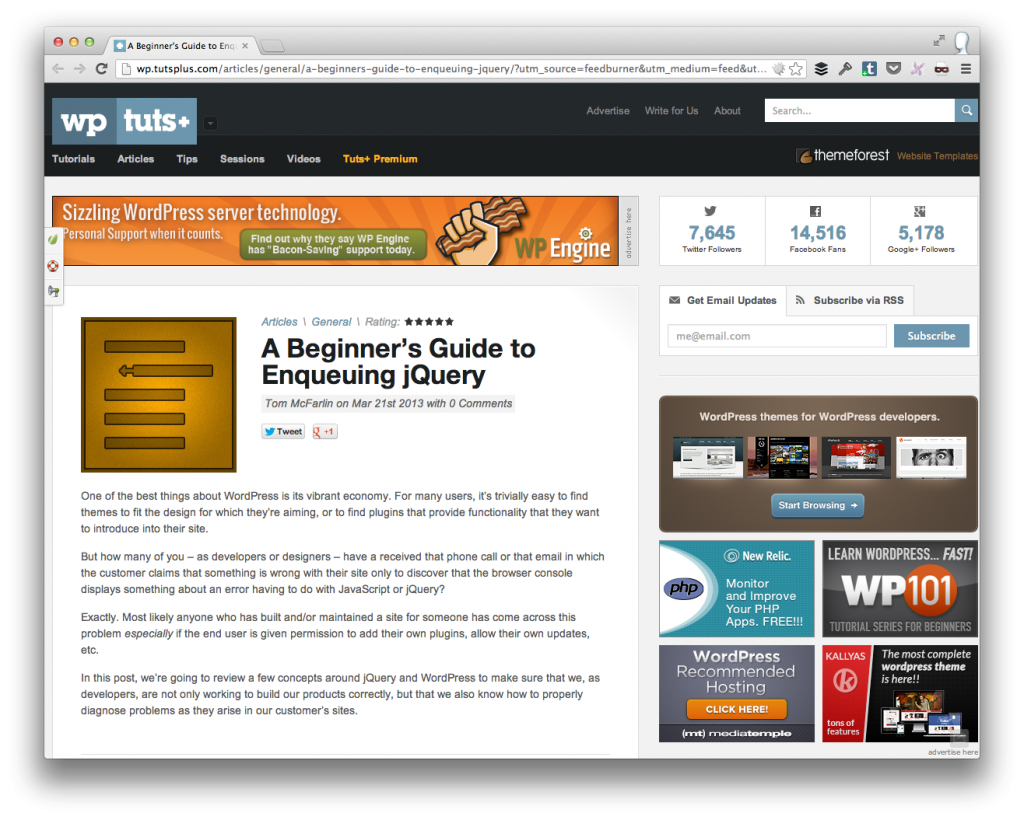 Enqueue jQuery in WordPress