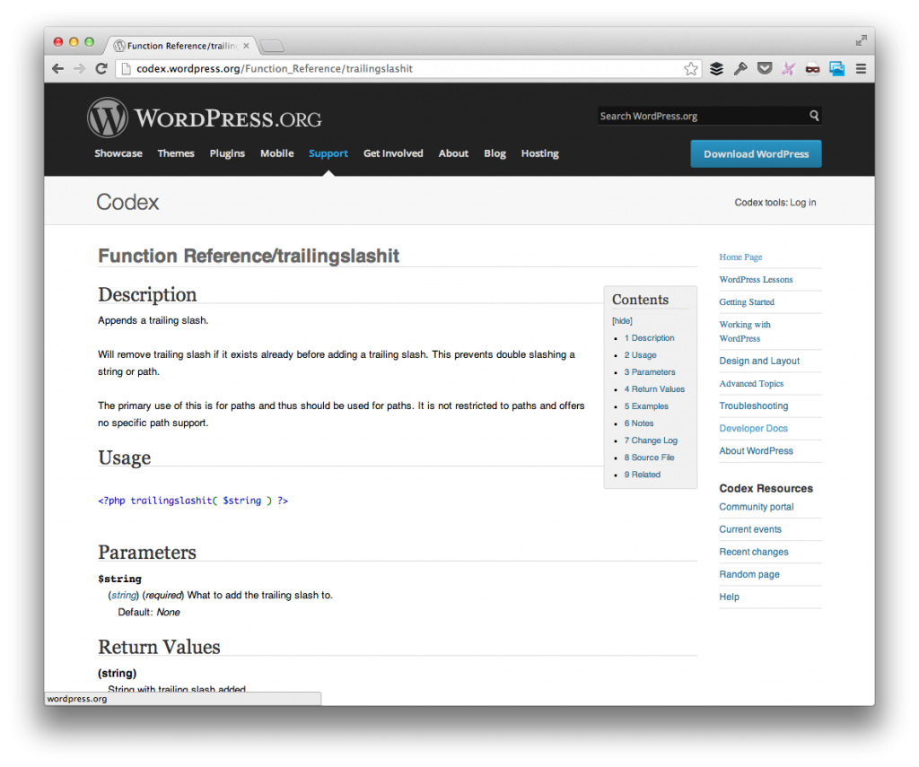 trailingslashit in WordPress