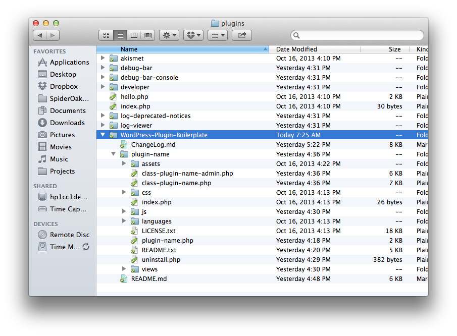 The WordPress Plugin Boilerplate Directory Structure