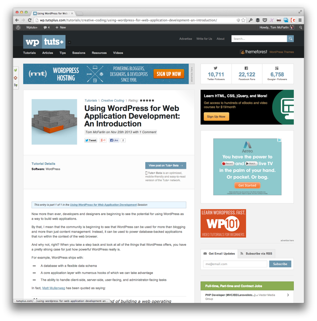 WordPress For Web Application Development