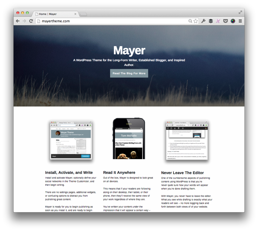 Mayer Landing Page