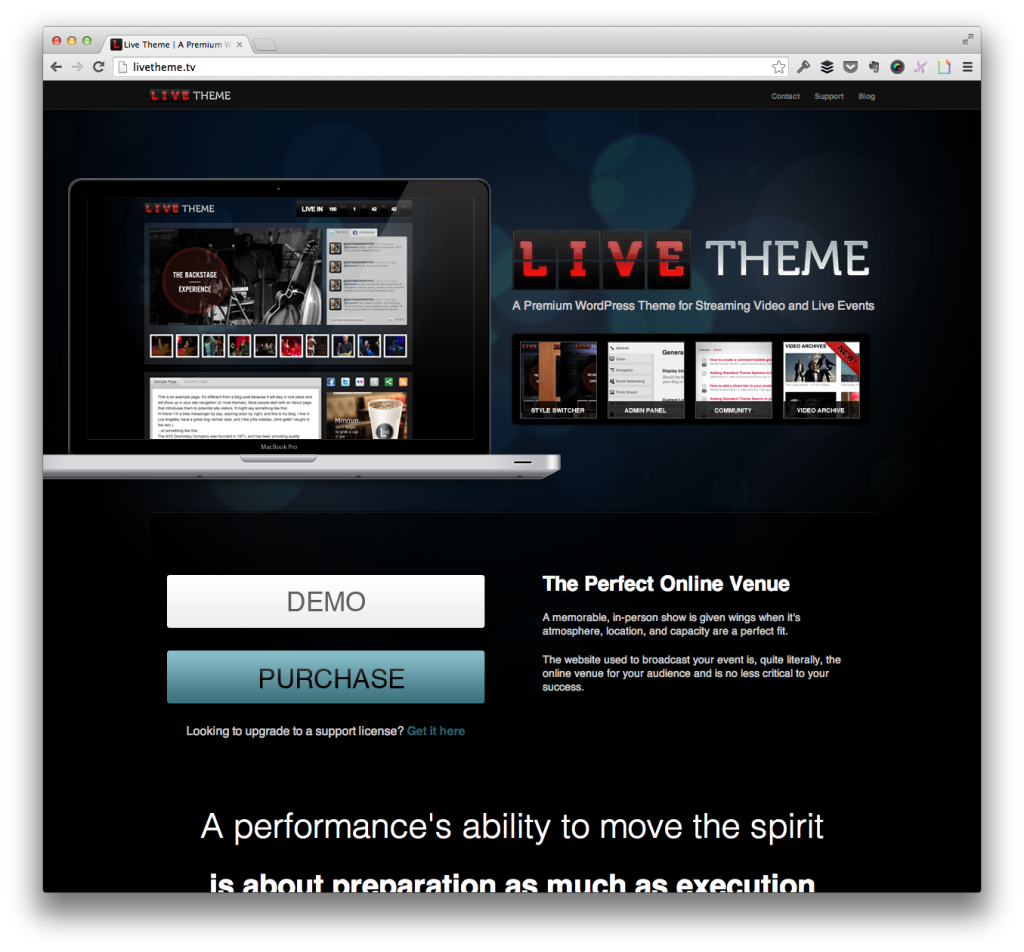 Live Theme For WordPress