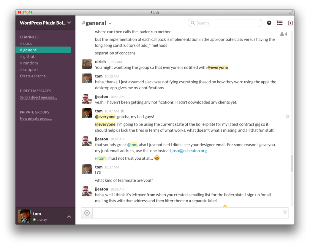 WordPress Plugin Boilerplate Slack