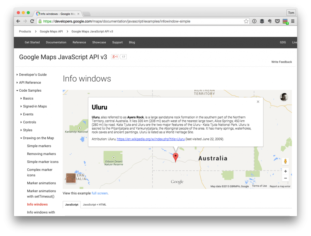 Google Maps InfoWindow