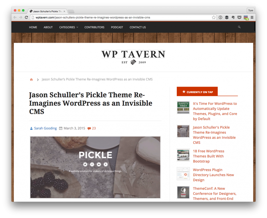  Jason Schuller’s Pickle Theme Re-Imagines WordPress as an Invisible CMS