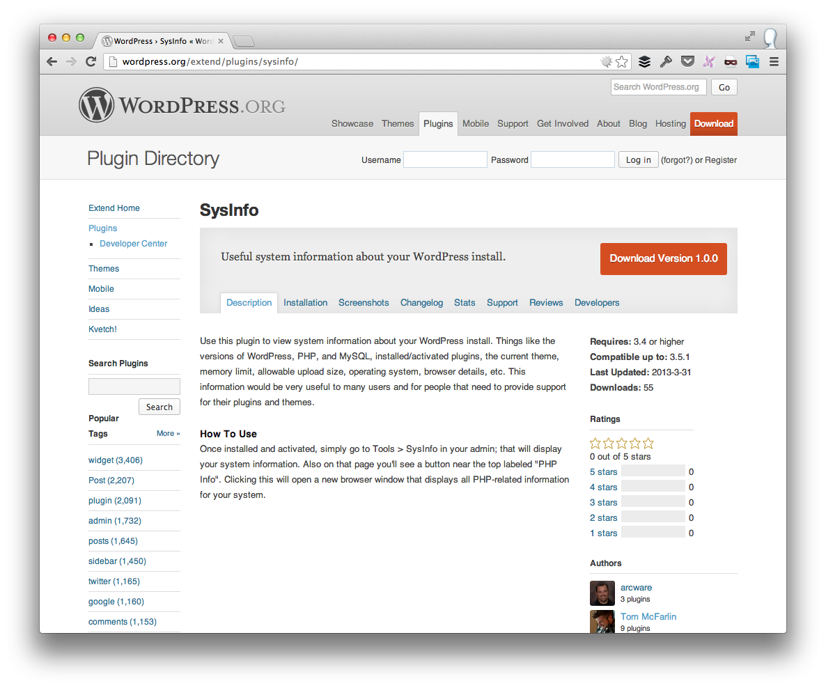 SysInfo For WordPress System Info | Tom McFarlin