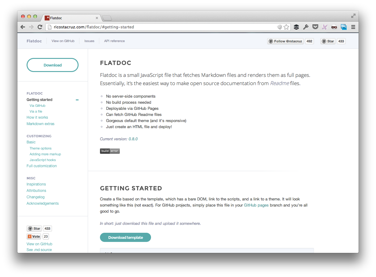 Flatdoc For Documentation with Markdown | Tom McFarlin