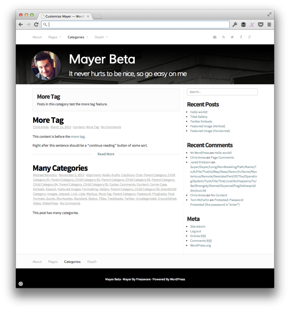 Mayer Theme Beta Testing – Tom McFarlin  Tom McFarlin