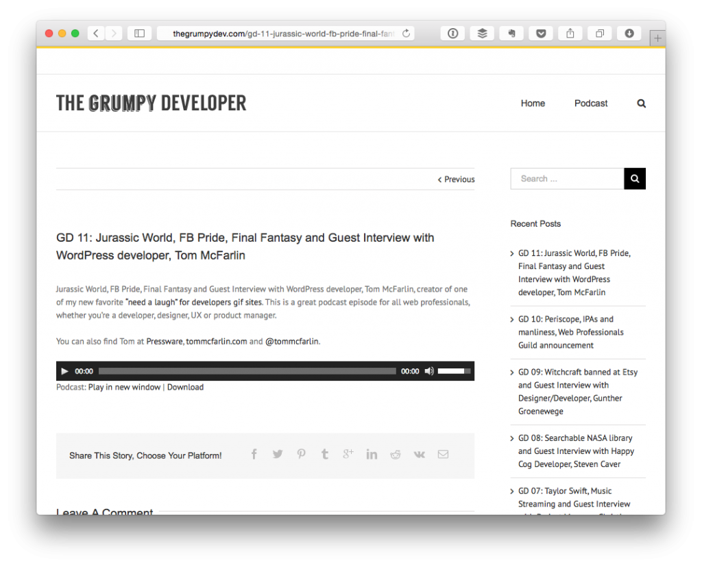 The Grumpy Developer Podcast