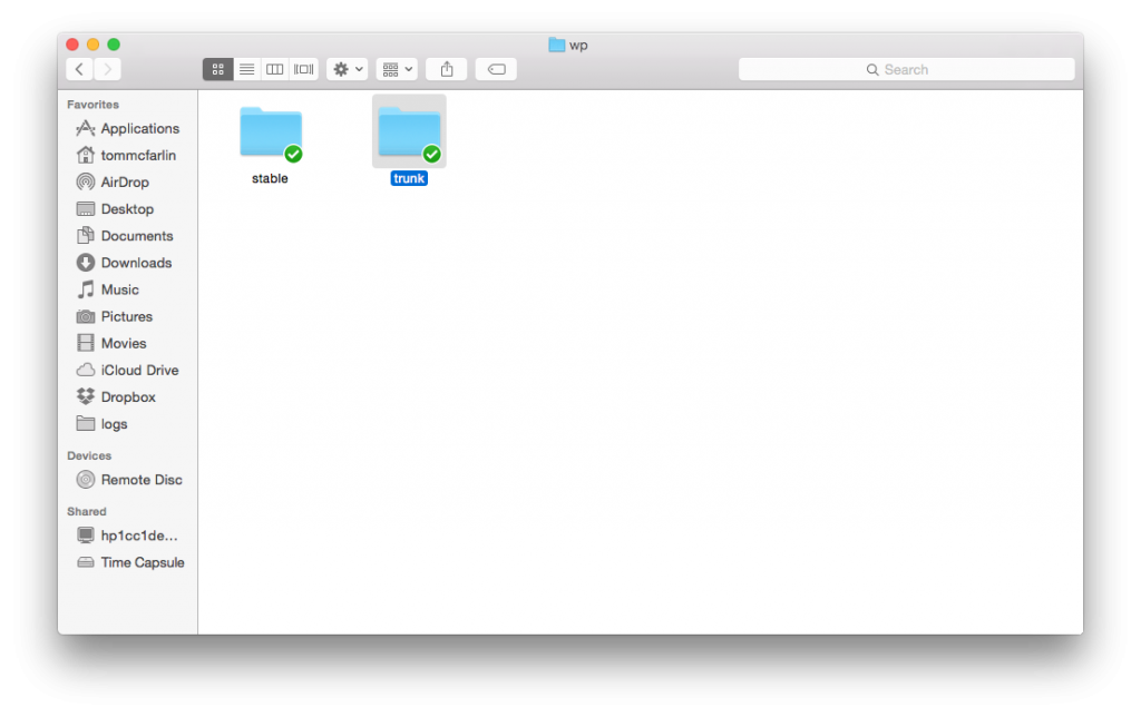 WordPress Trunk on OS X