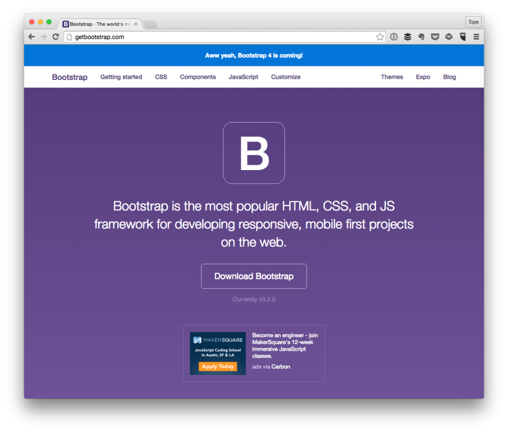 Установить bootstrap