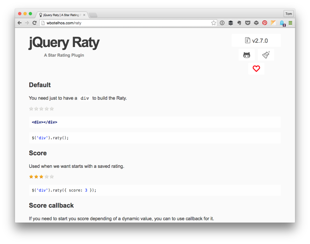 jQuery Raty - Star Ratings