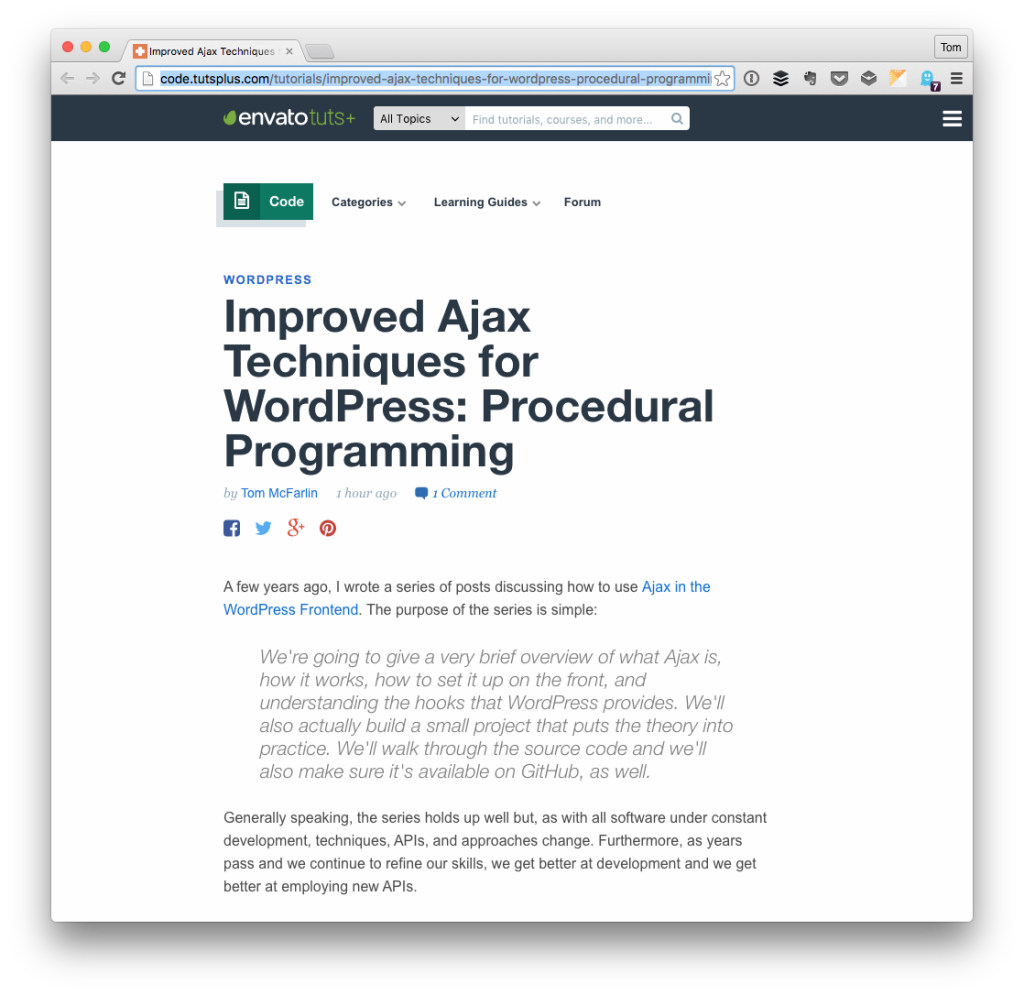 Ajax in WordPress: Procedural Programming