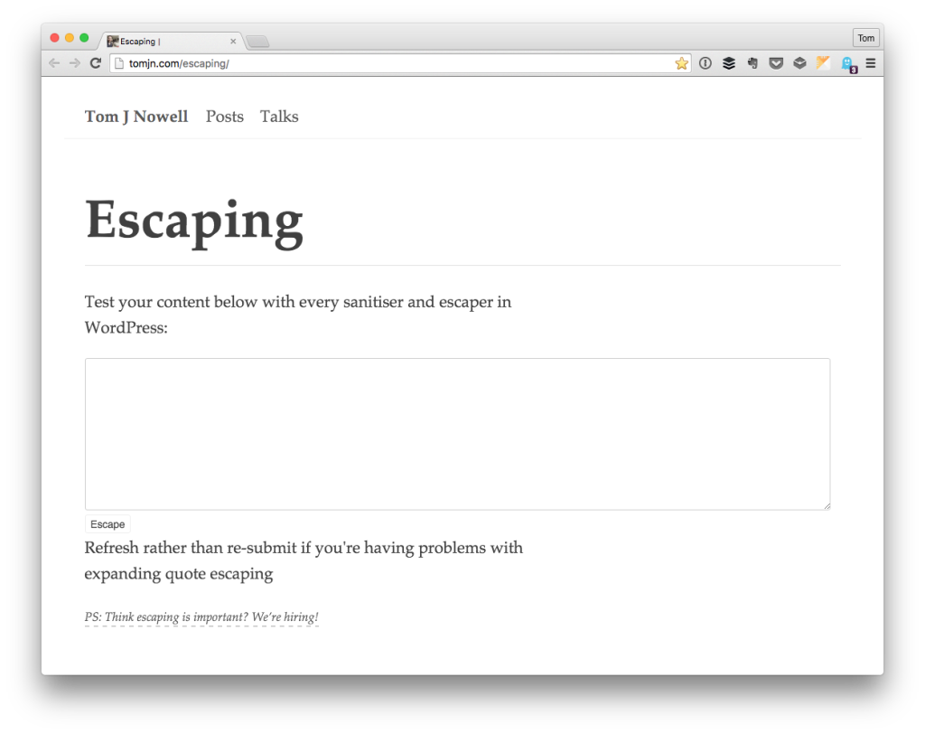 Escaping