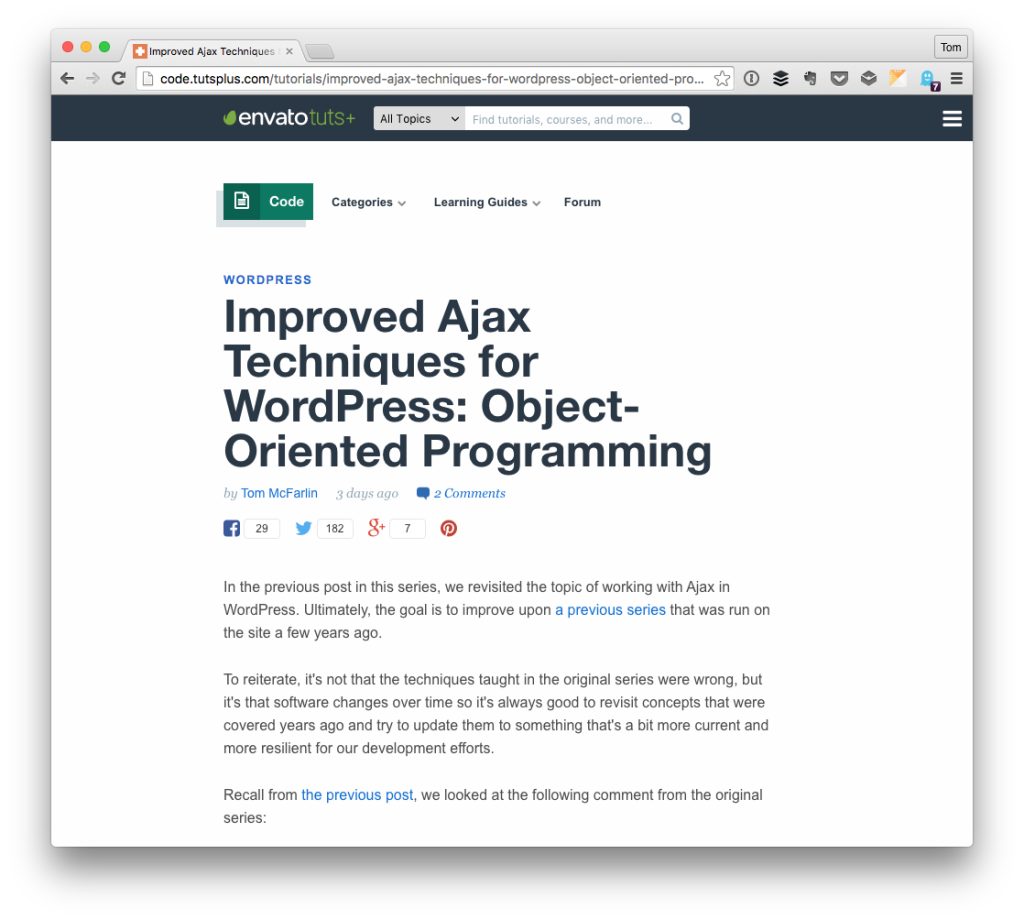 Object-Oriented Ajax in WordPress