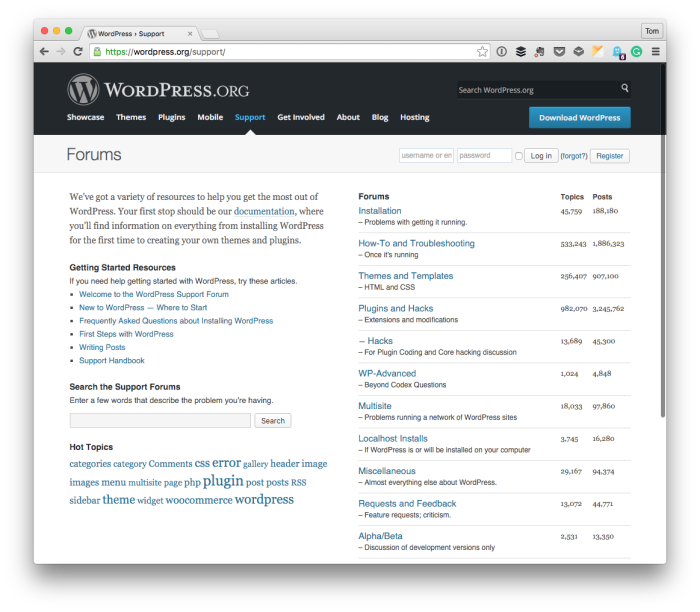 WordPress Support Forum