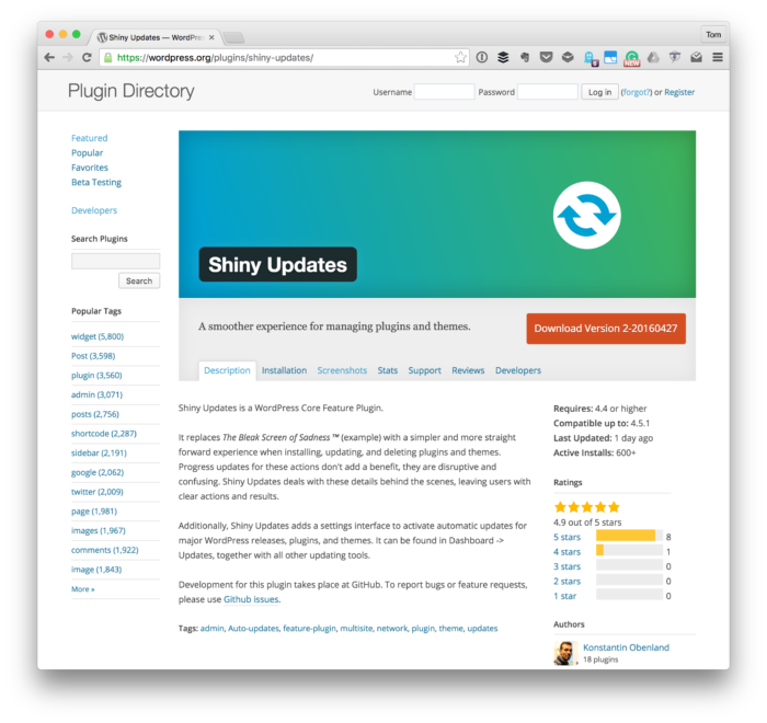 Shiny Updates For WordPress Plugins