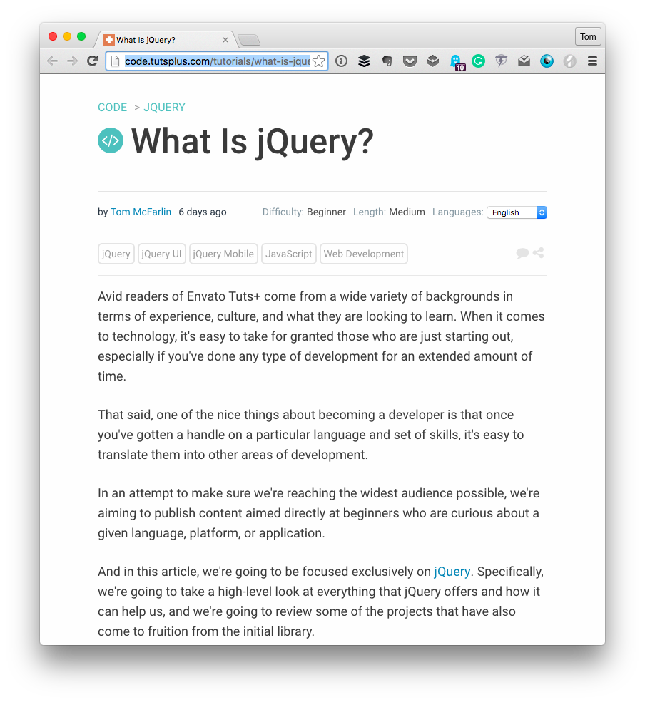 Resources for JavaScript and jQuery: jQuery