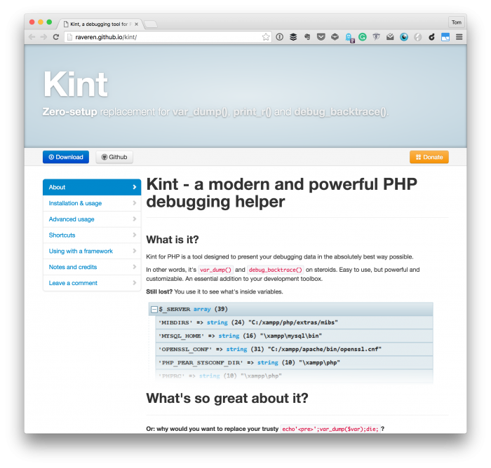 Kint PHP Debugger