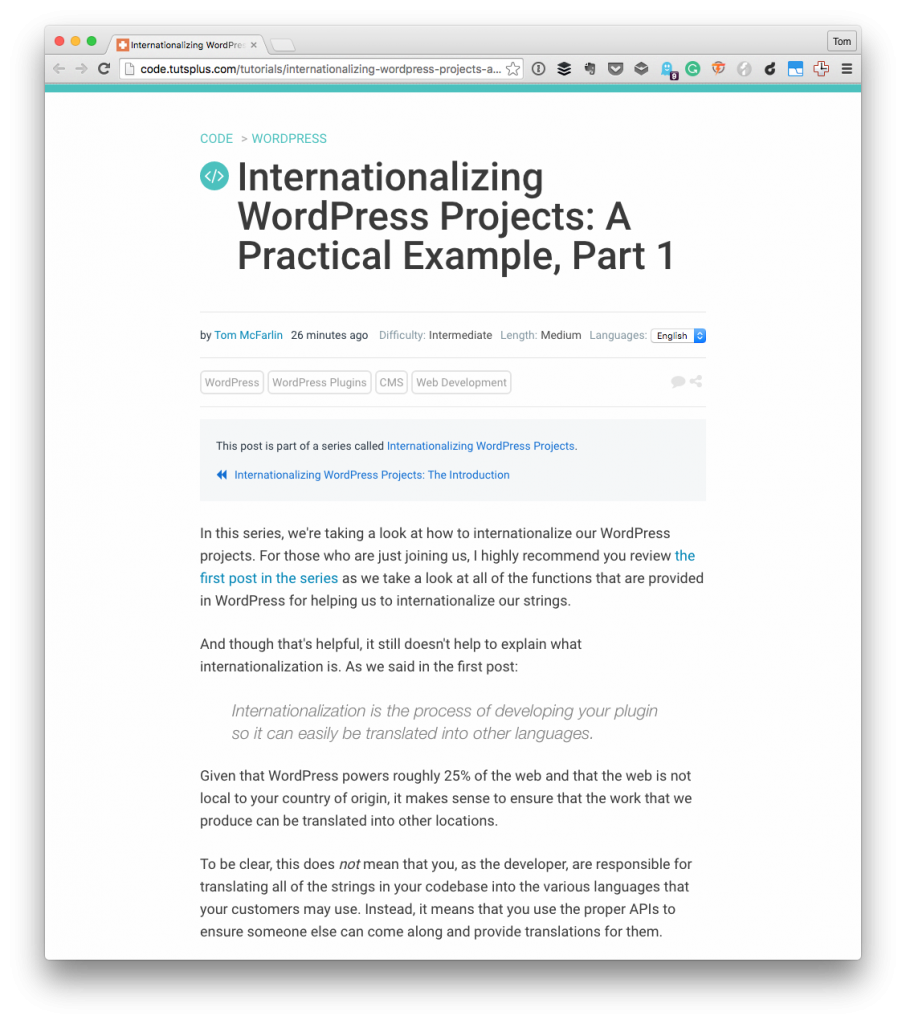 Internationalizing WordPress Plugins