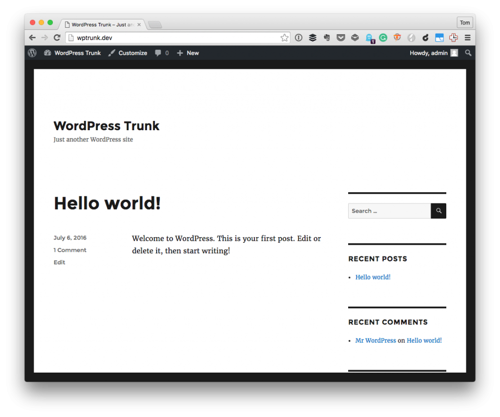 Pressmatic with WordPress Trunk: The Installation