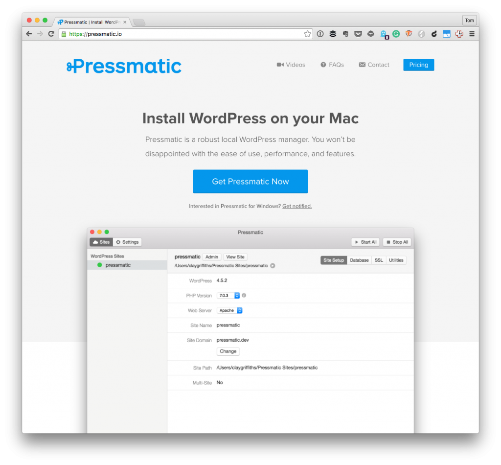 Pressmatic with WordPress Trunk