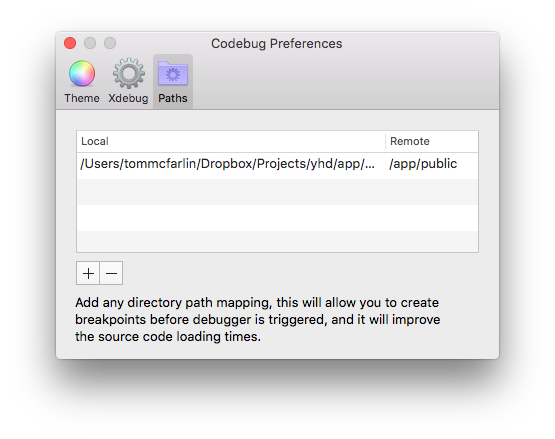 Xdebug with Pressmatic: Codebug Configuration