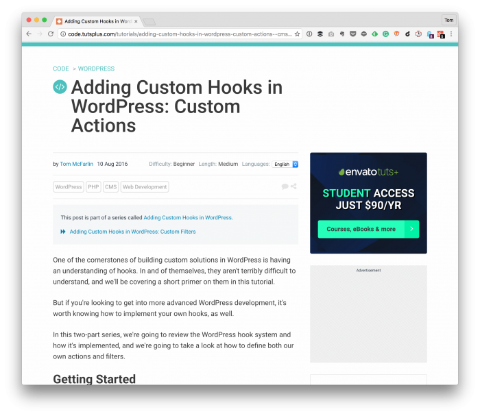 WordPress Hooks: Actions