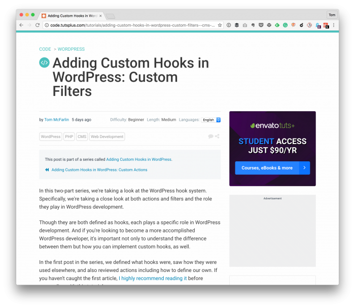 WordPress Hooks: Filters