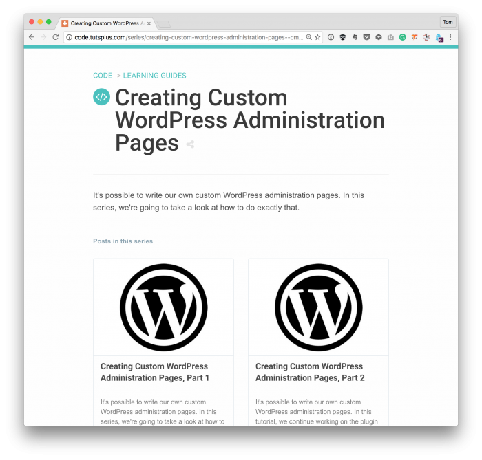 Custom WordPress Administration Pages