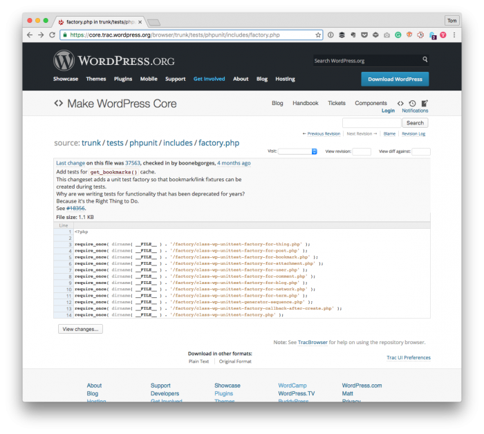 WordPress Unit Tests: The Source Code on Trac