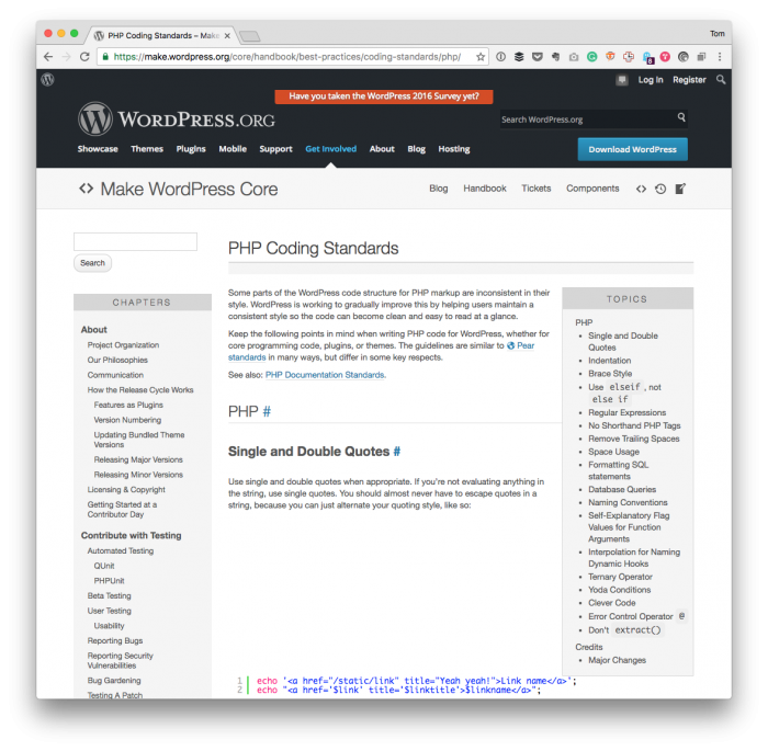 PSRs or WordPress Coding Standards: The WordPress Coding Standards