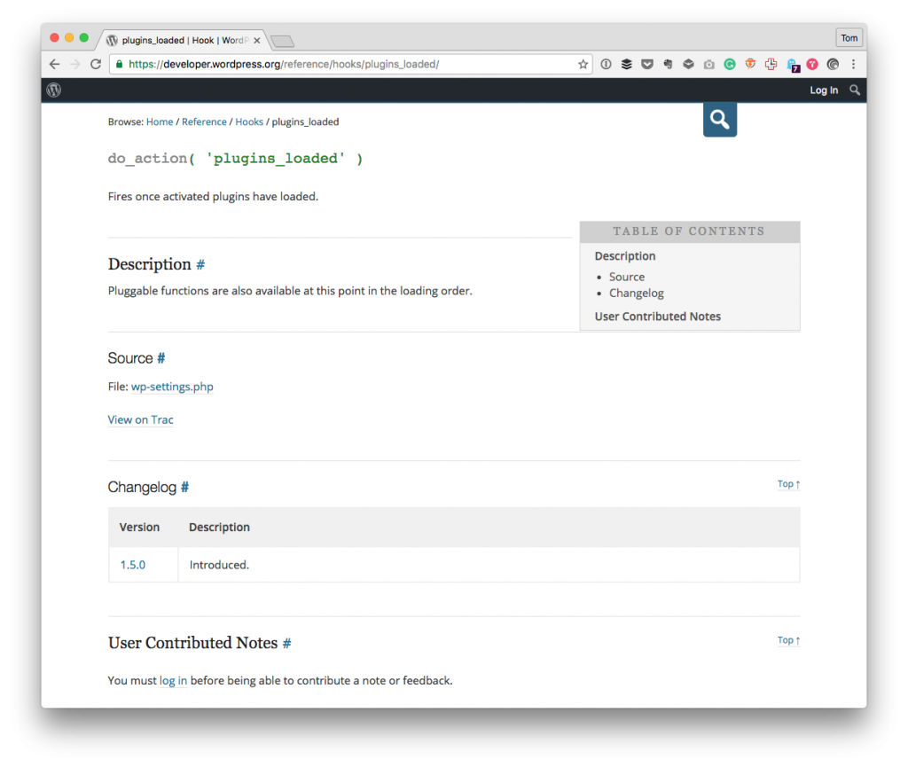 Custom WordPress Menu Page: A reference to plugins_loaded.