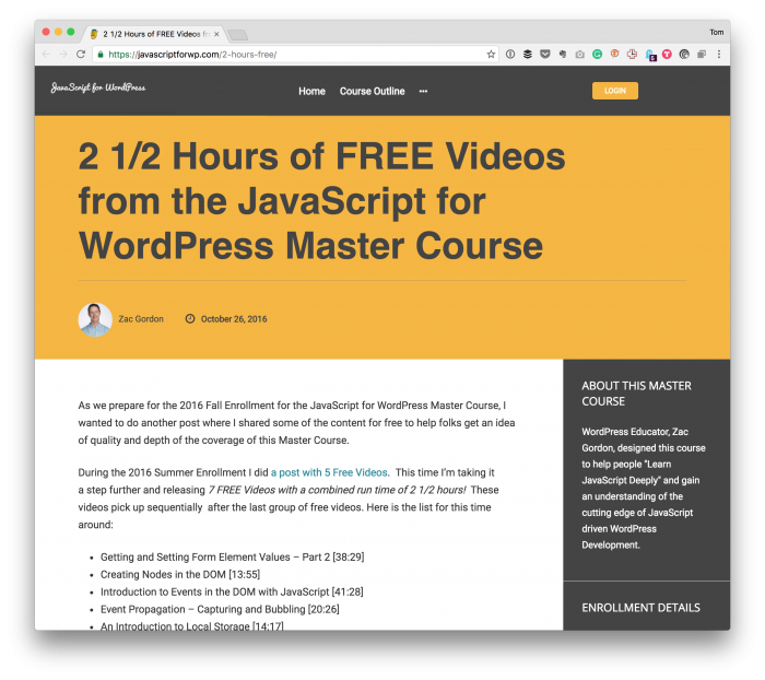 Free JavaScript For WordPress Videos