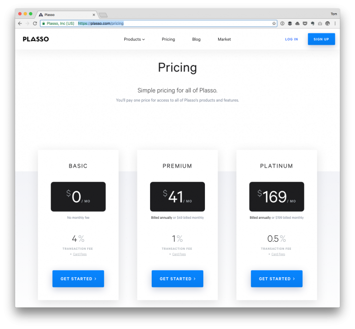 WordPress Payments: Plasso Pricing