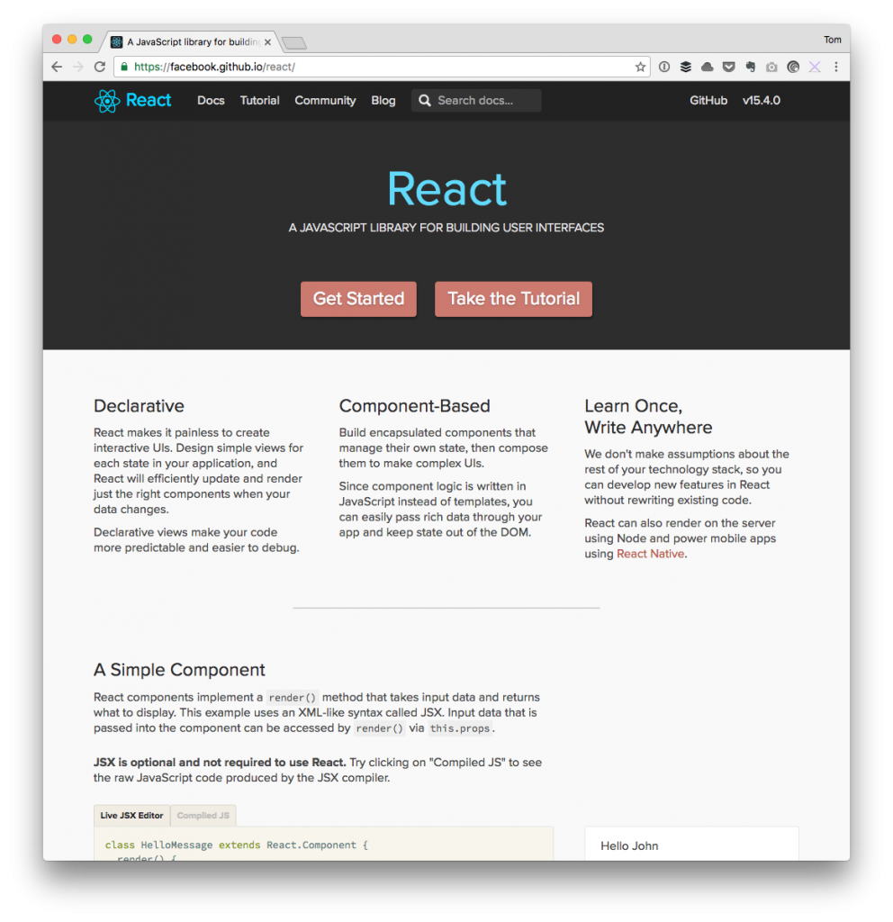 Plans for 2017: React