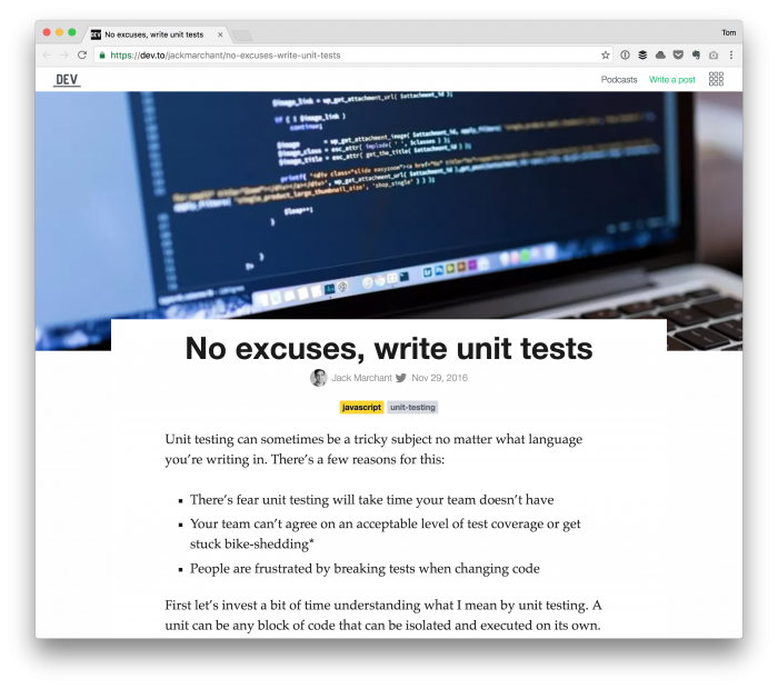 Reasons For Not Writing Unit Tests