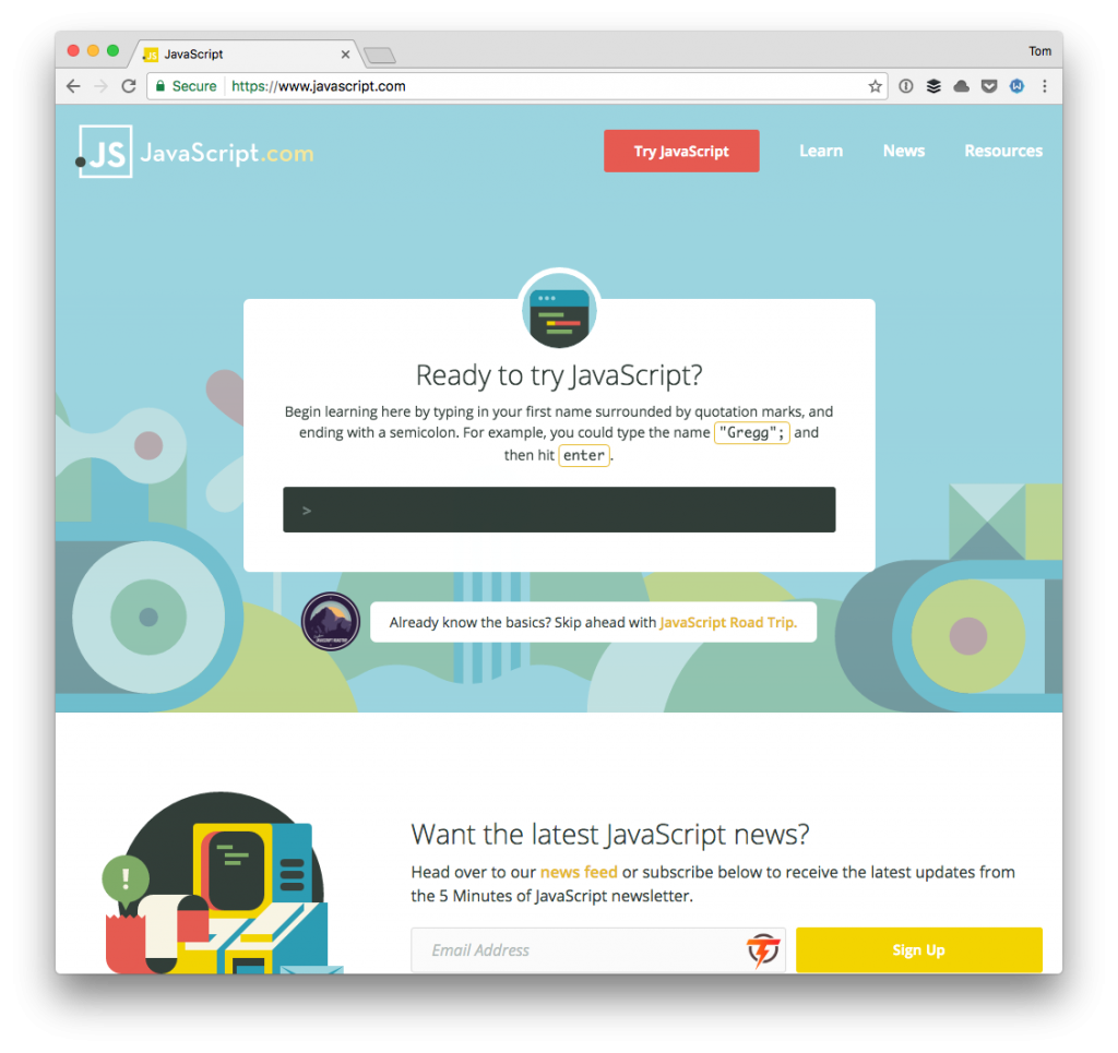 javascript learning website