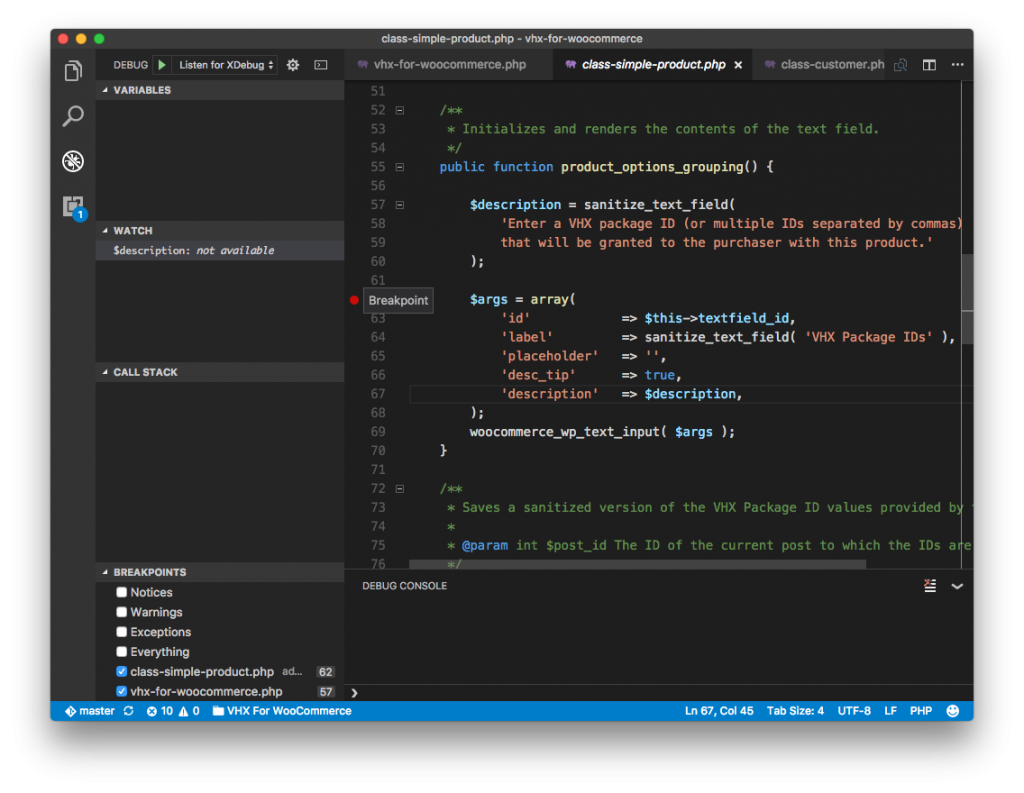 Visual Studio Code Debugger: Setting a Breakpoint