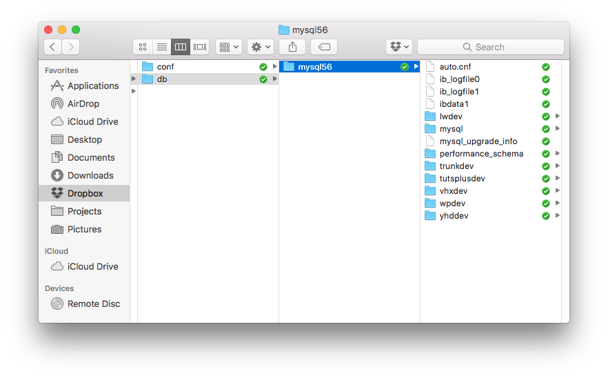 Databases in Dropbox