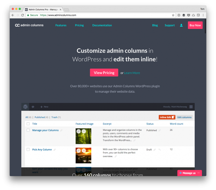 WordPress Admin Columns: WordPress Admin Columns: Admin Columns Pro