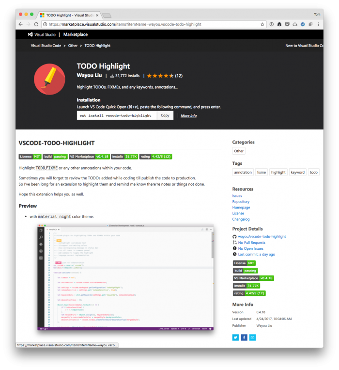 Visual Studio Code TODOs, REVIEWs, and FIXMEs