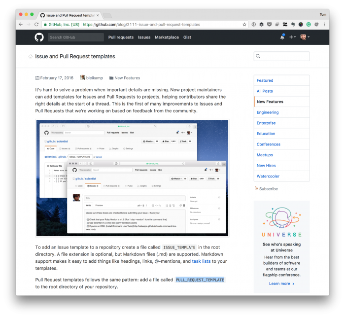 How To Use GitHub PR Templates Tom McFarlin