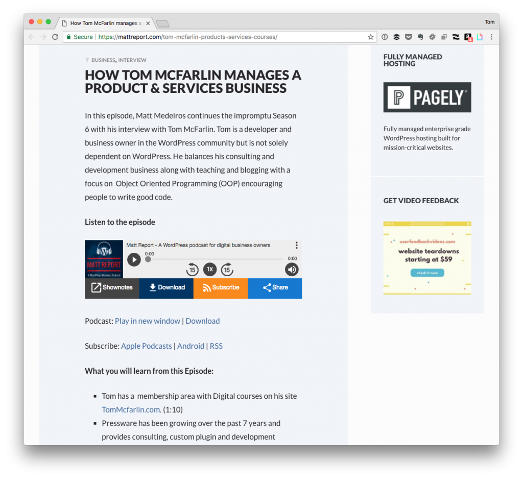 Products, Services, Blogging, and WordPress