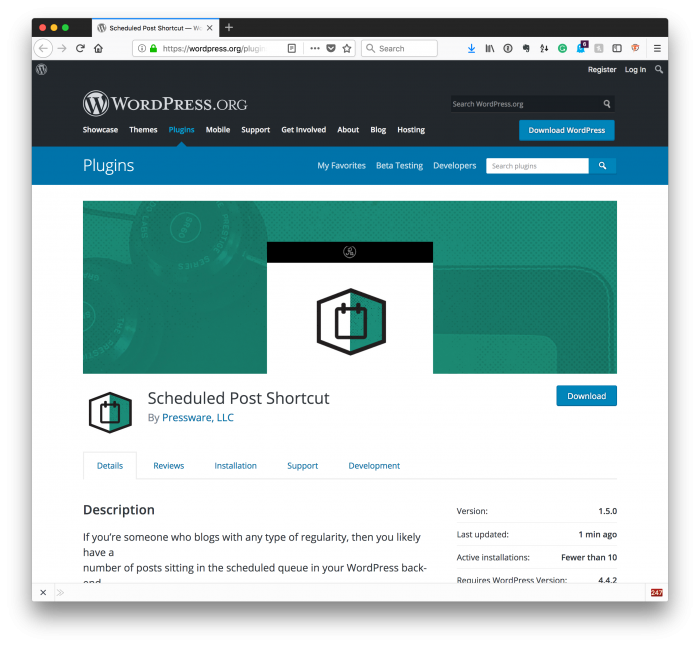 Developing Against WordPress Trunk: Scheduled Post Shortcut